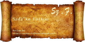 Szőke Folkus névjegykártya
